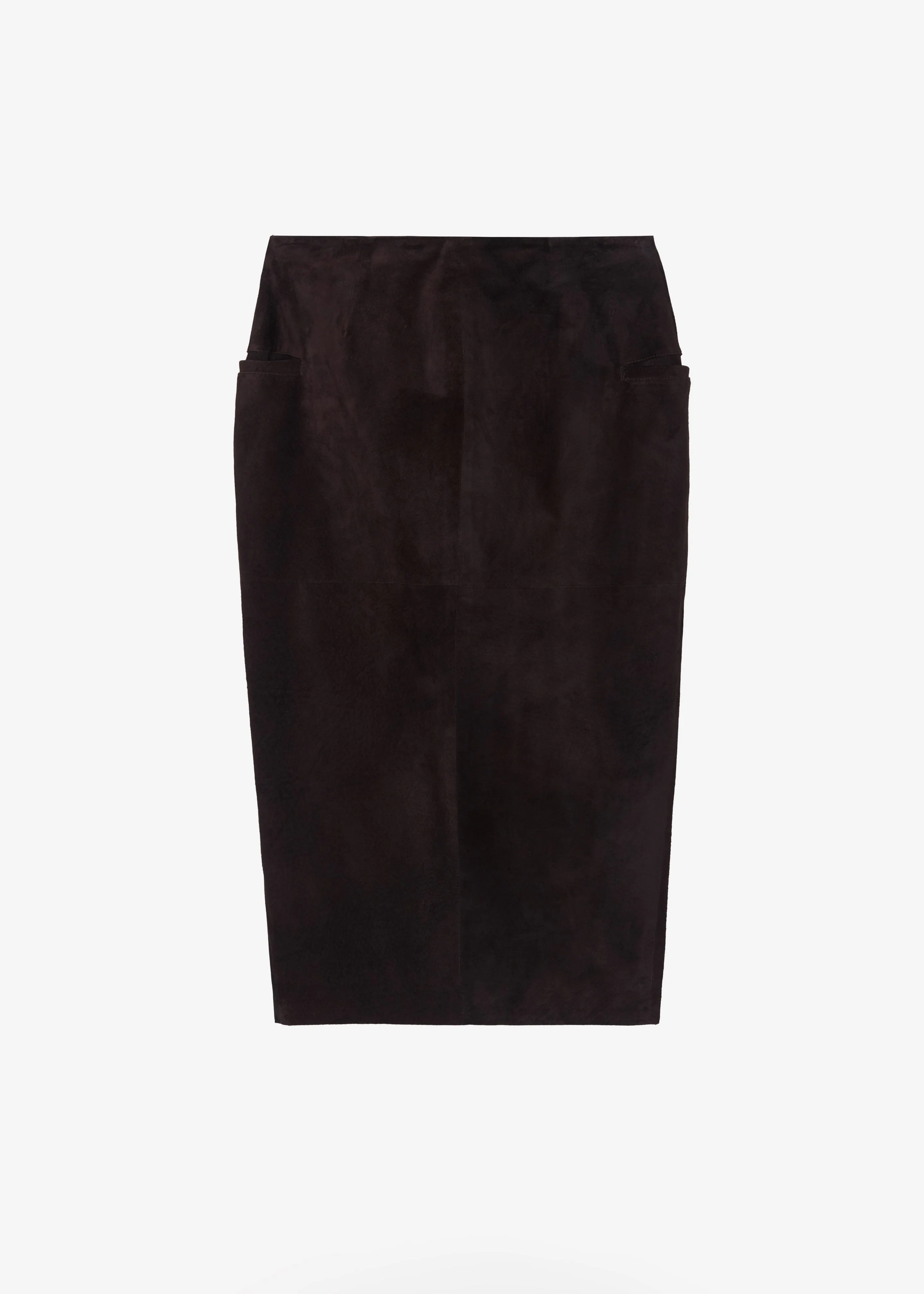 Salnor Suede Midi Skirt - Dark Brown