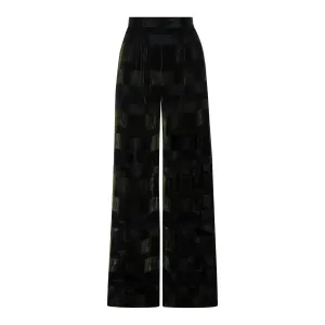 Silk Velvet High-Waisted Trousers  (Try-on)