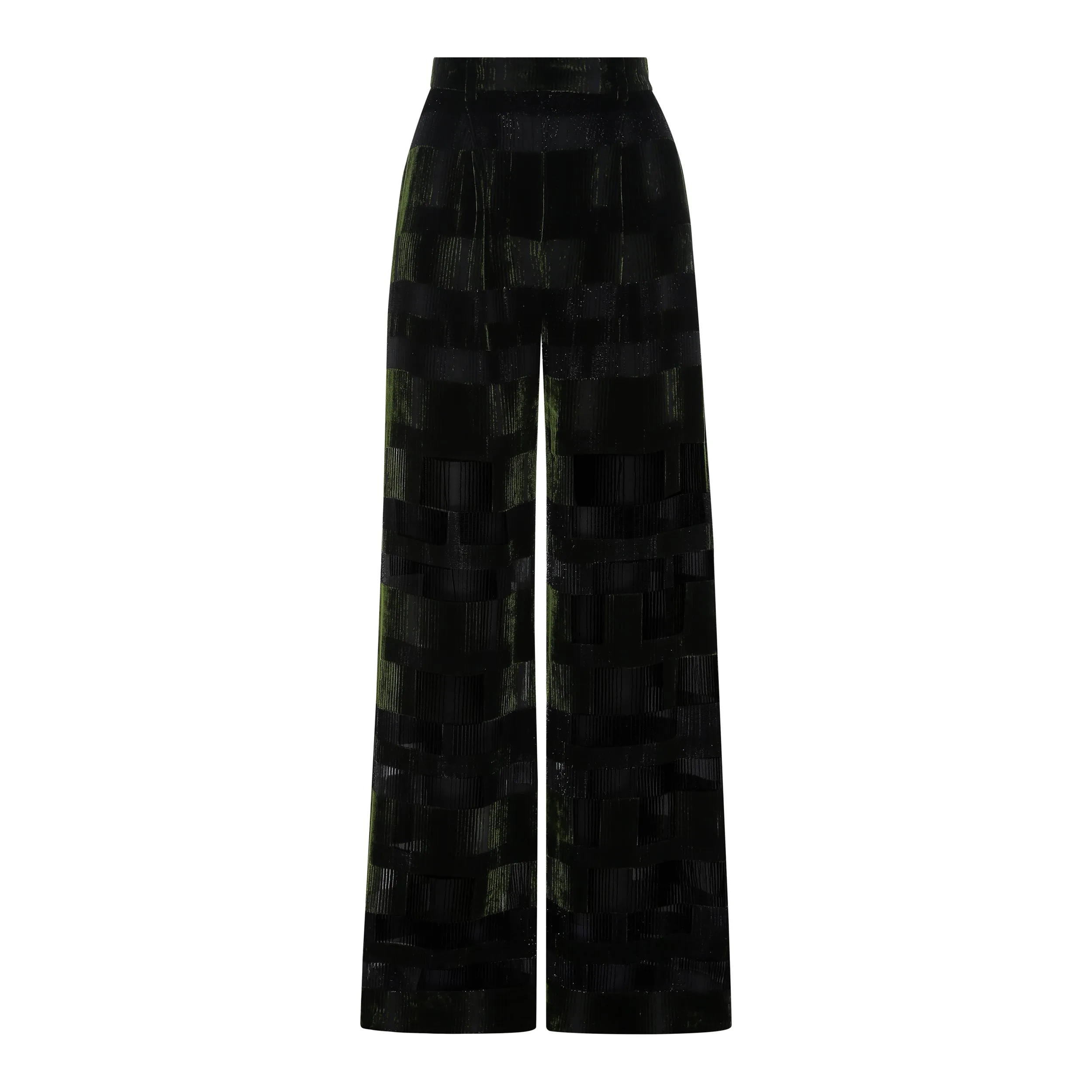 Silk Velvet High-Waisted Trousers  (Try-on)