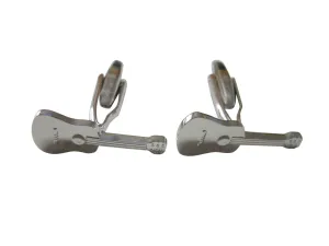 Silver Toned Classic Guitar Cufflinks