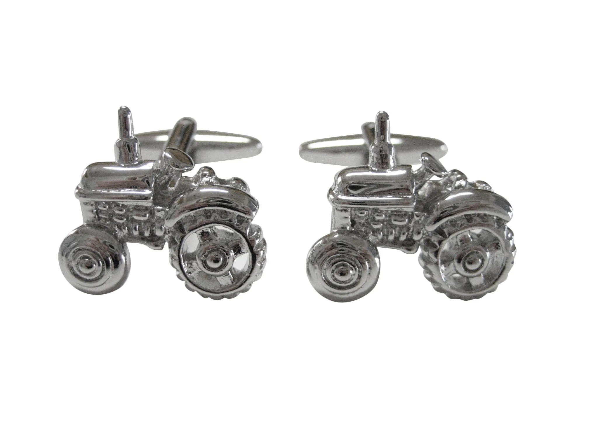 Silver Toned Farm Tractor Cufflinks