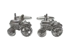 Silver Toned Farm Tractor Cufflinks