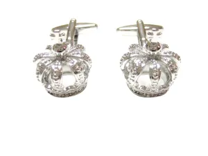 Silver Toned Full Crown Cufflinks