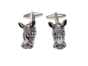 Silver Toned Rhino Cufflinks