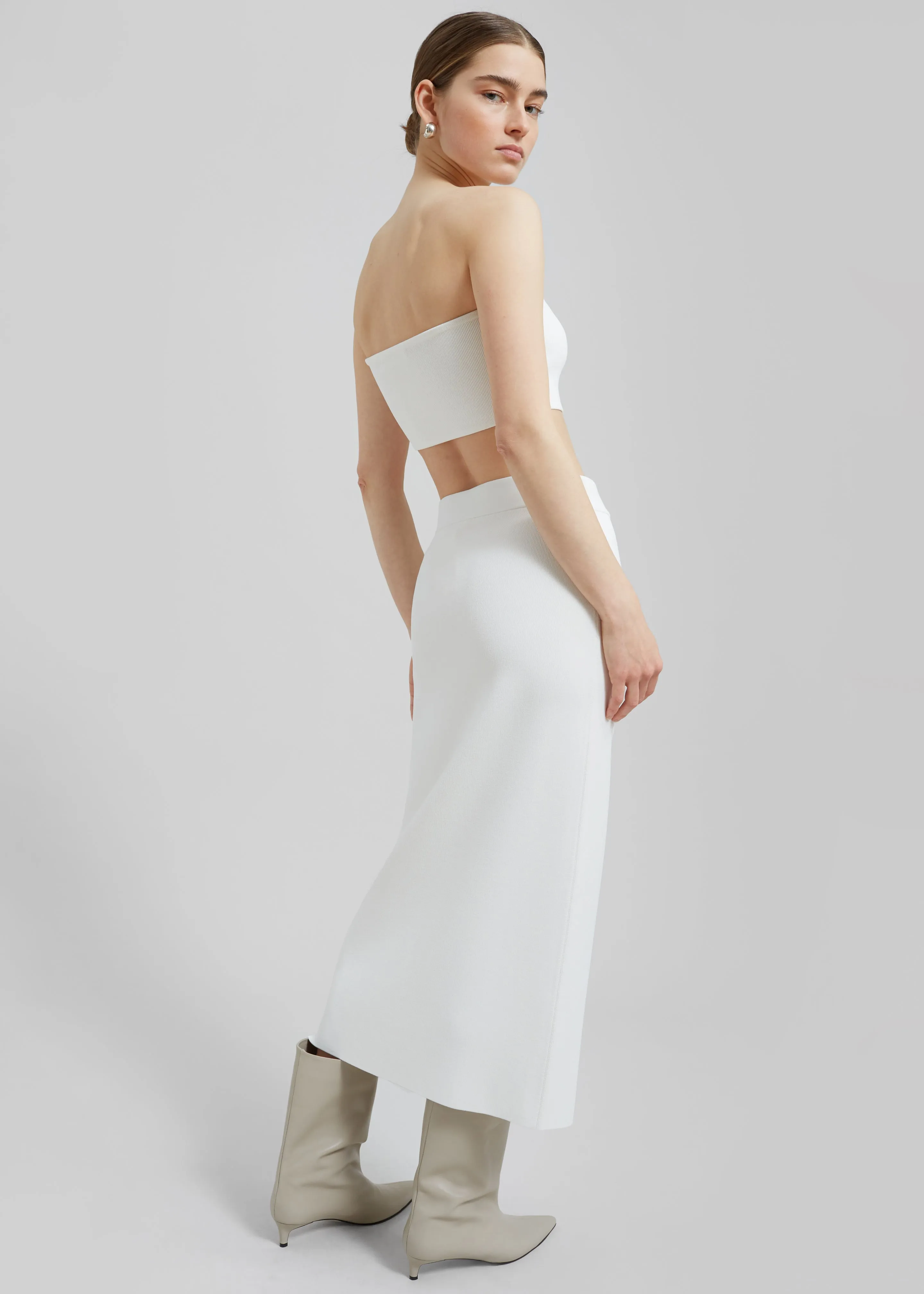 Solange Knit Pencil Skirt - Mastic
