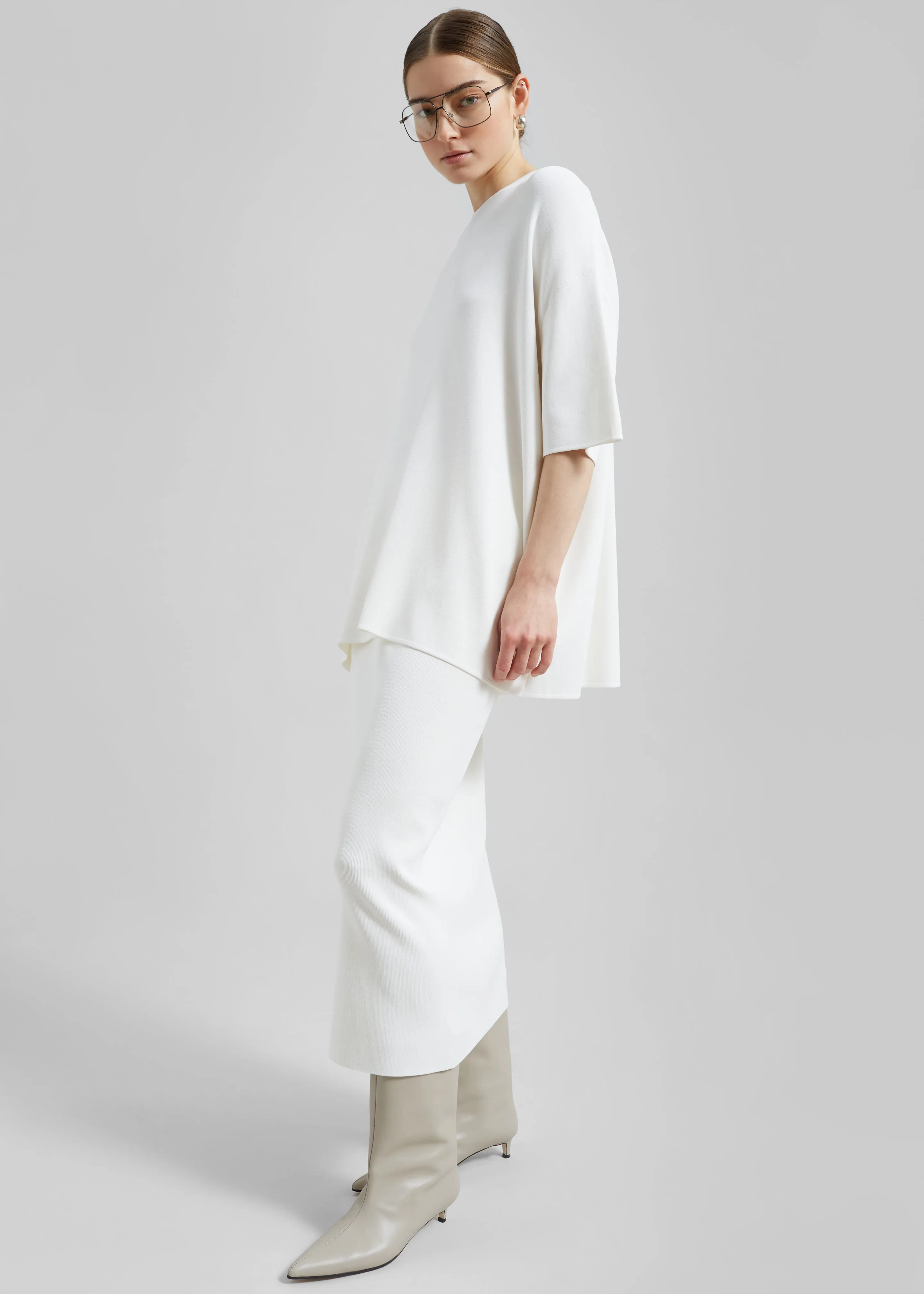 Solange Knit Pencil Skirt - Mastic