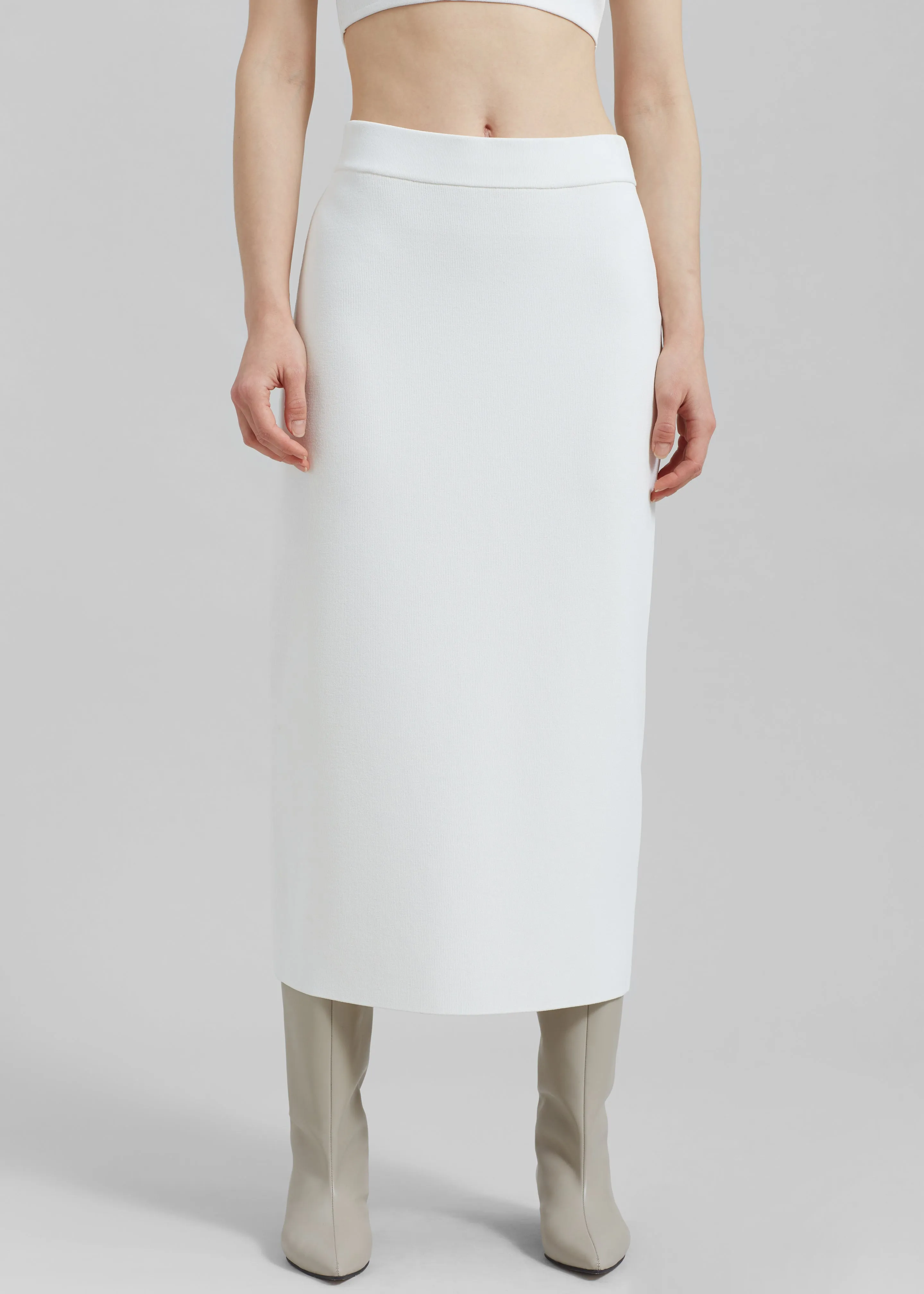Solange Knit Pencil Skirt - Mastic