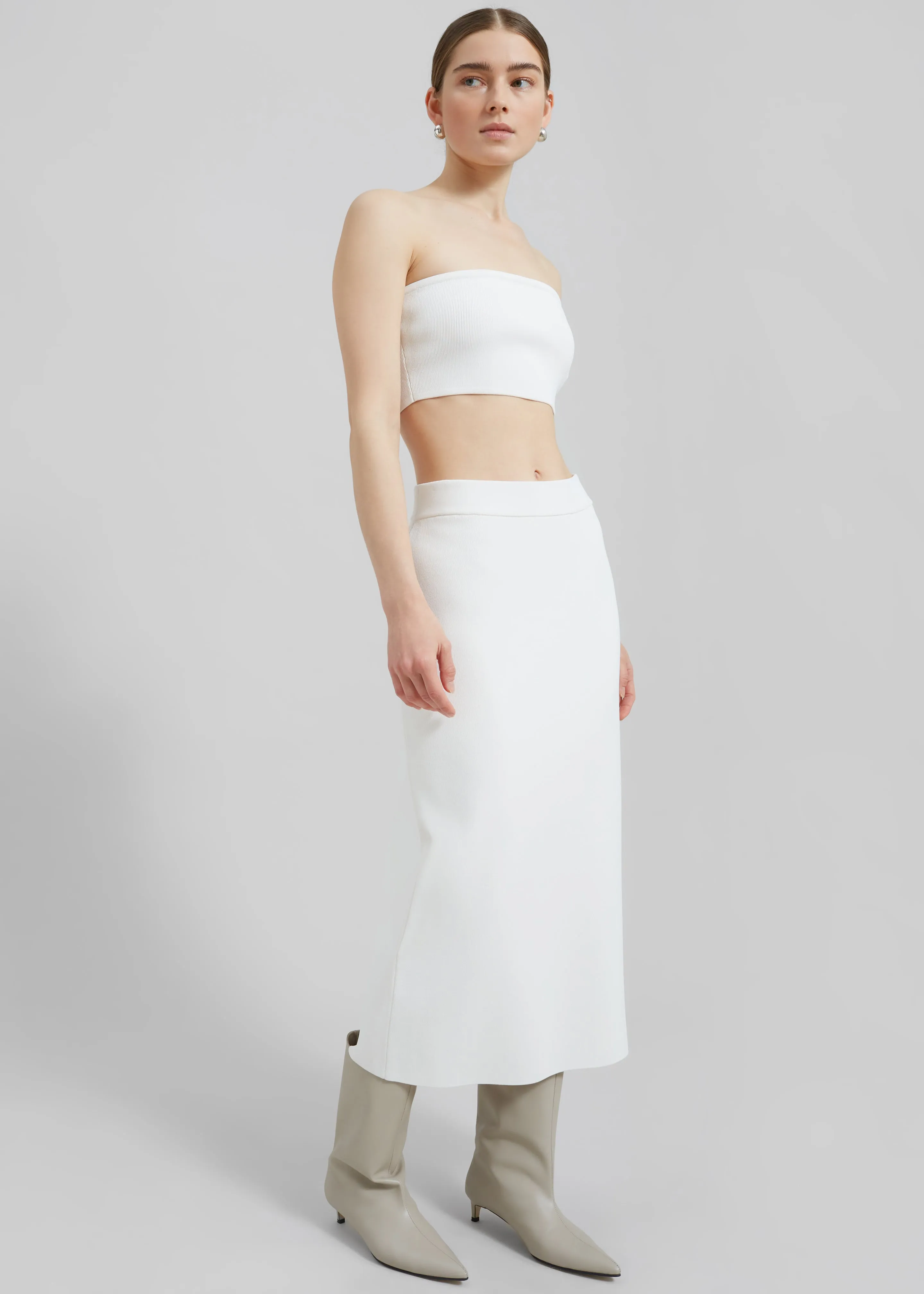 Solange Knit Pencil Skirt - Mastic