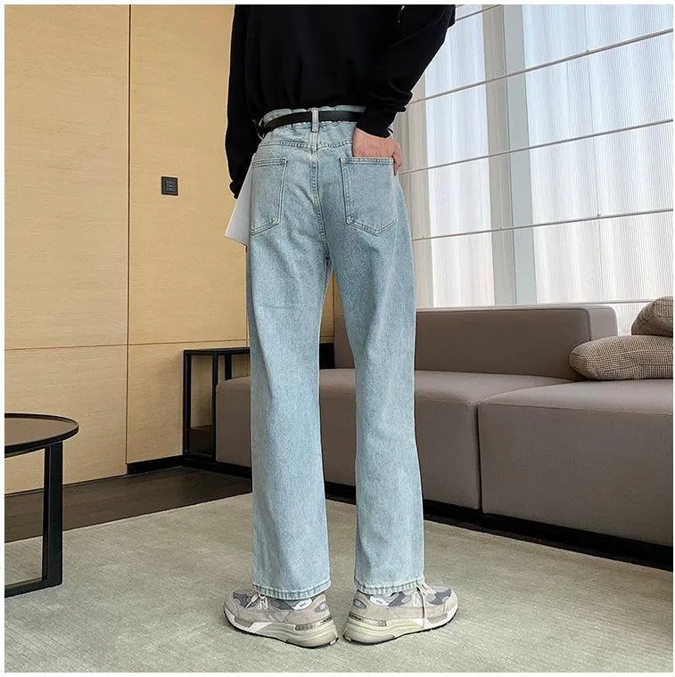 Straight-leg Blue Jeans