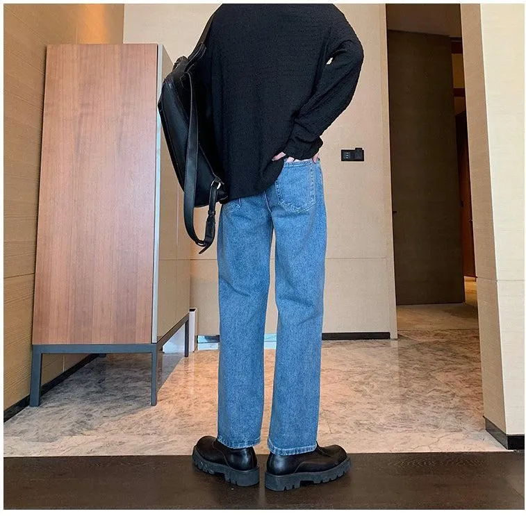 Straight-leg Blue Jeans