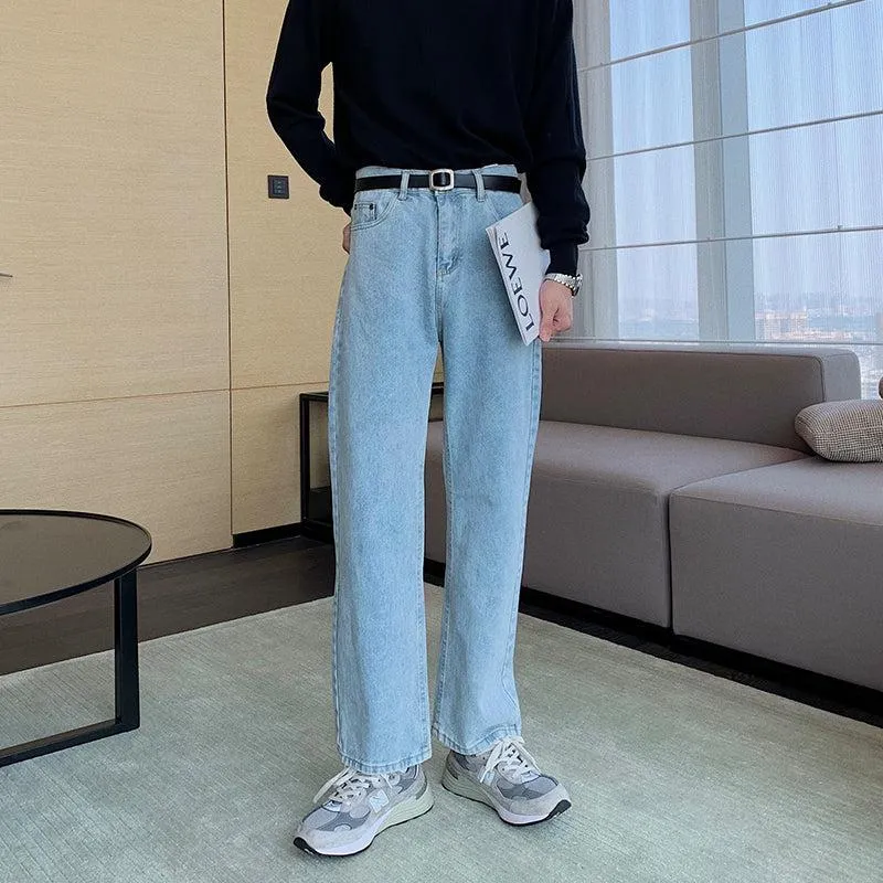 Straight-leg Blue Jeans