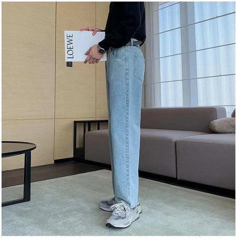 Straight-leg Blue Jeans