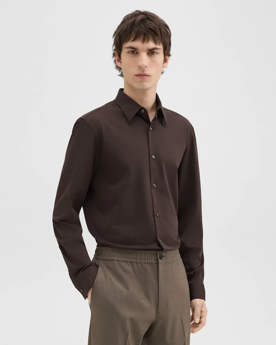 Theory Sylvian Structure Knit Shirt - Hickory