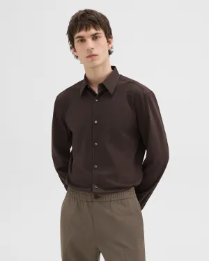 Theory Sylvian Structure Knit Shirt - Hickory