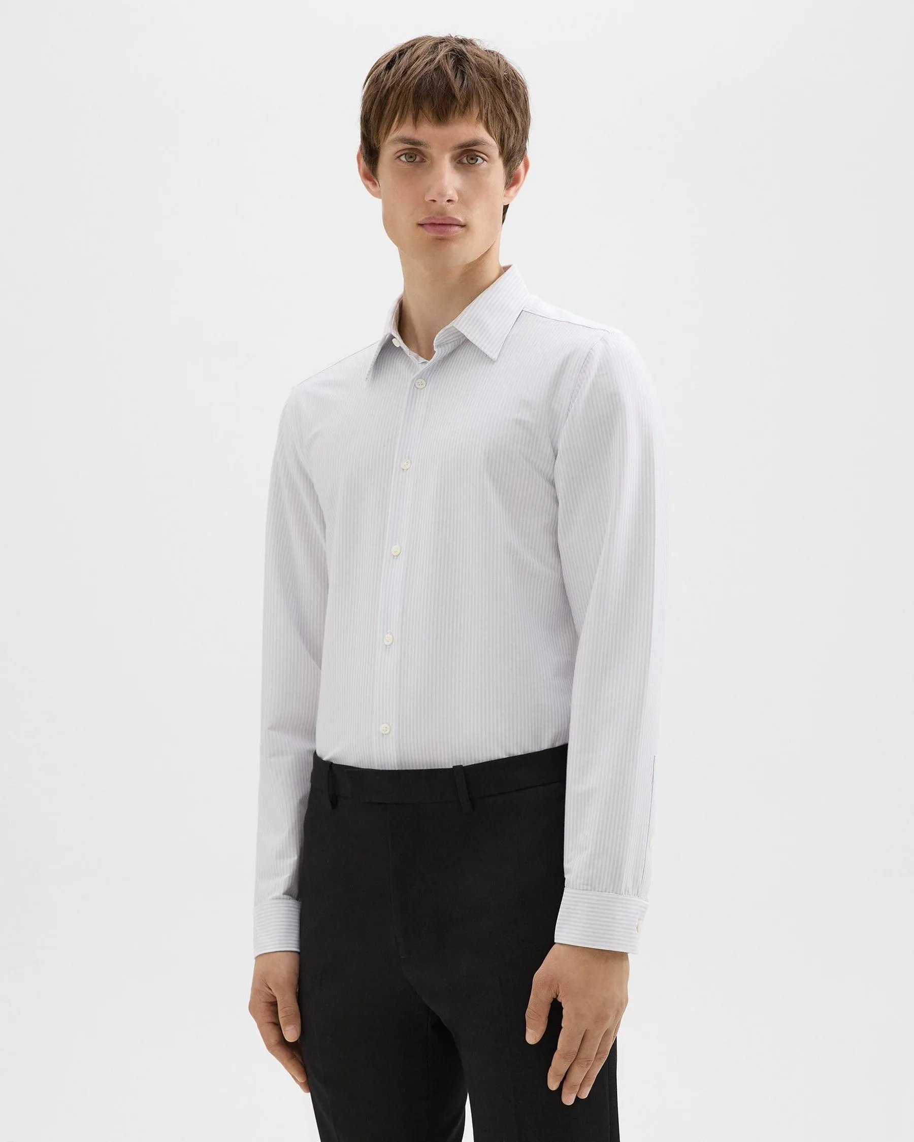 Theory Sylvian Structure Knit Shirt - White/Olympic