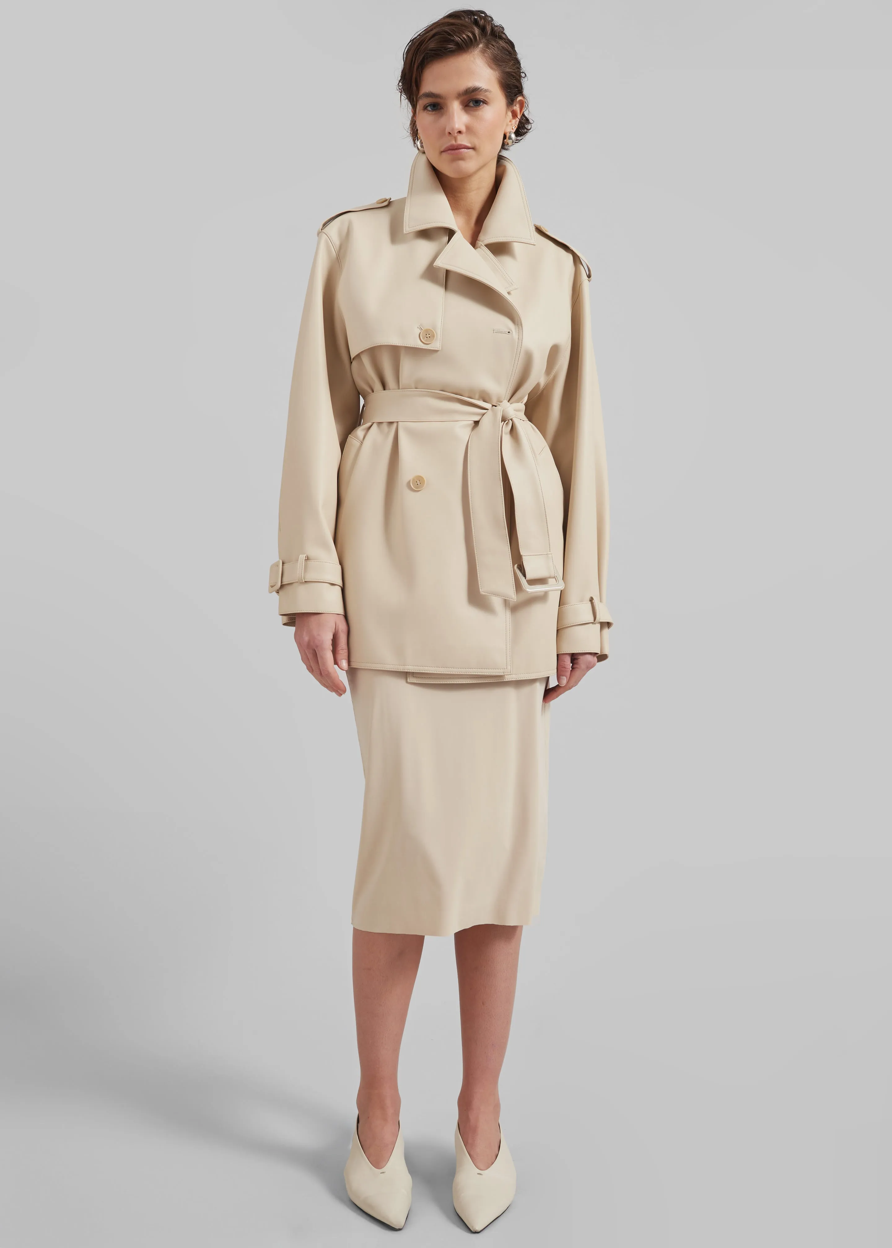 Viera Midi Skirt - Beige