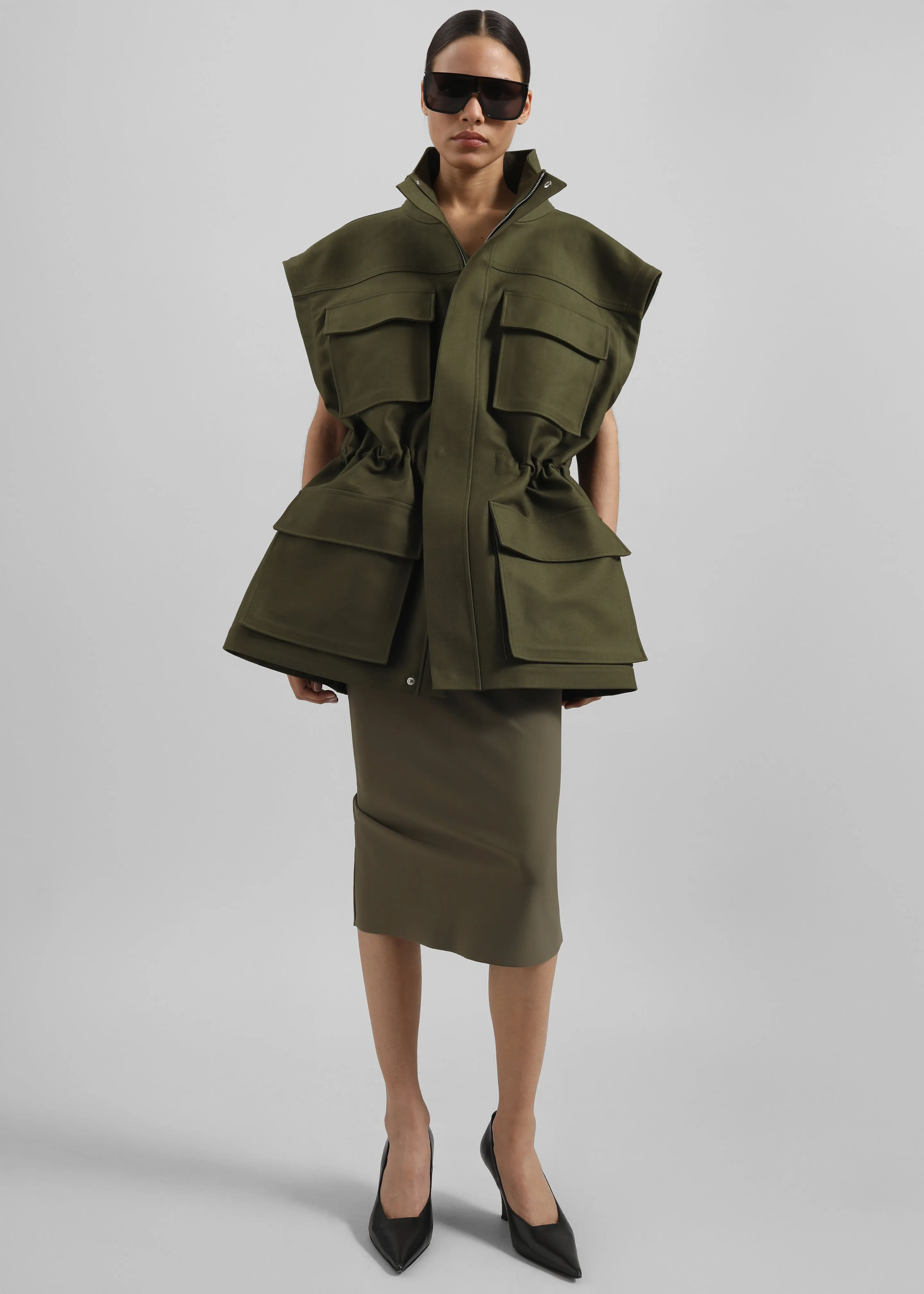 Viera Midi Skirt - Khaki