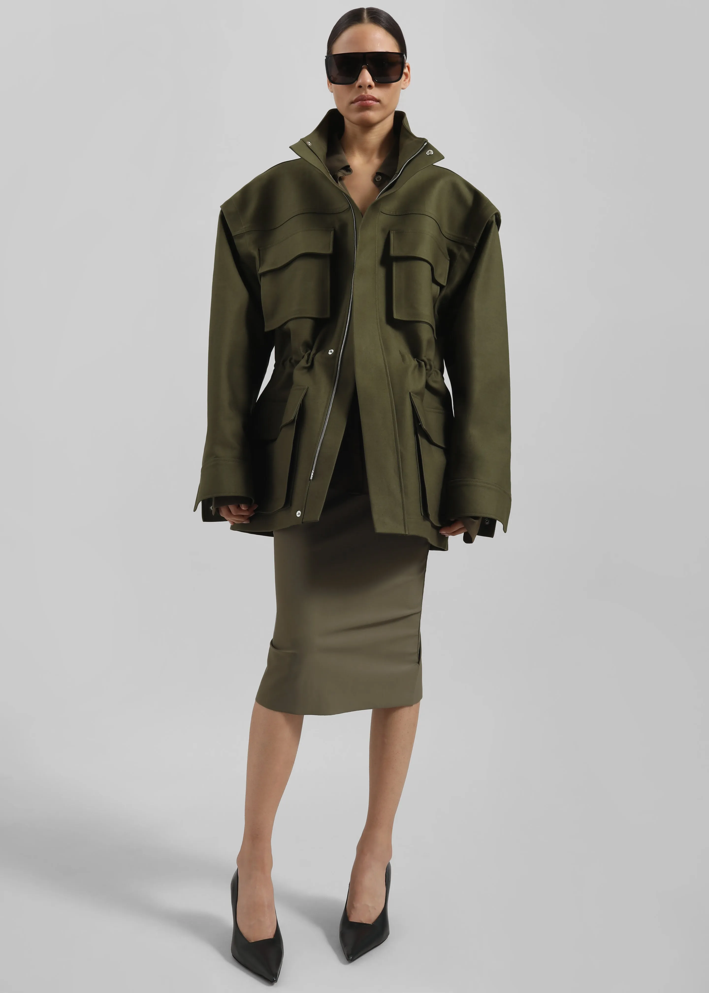 Viera Midi Skirt - Khaki