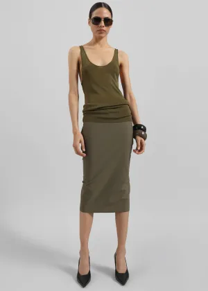 Viera Midi Skirt - Khaki
