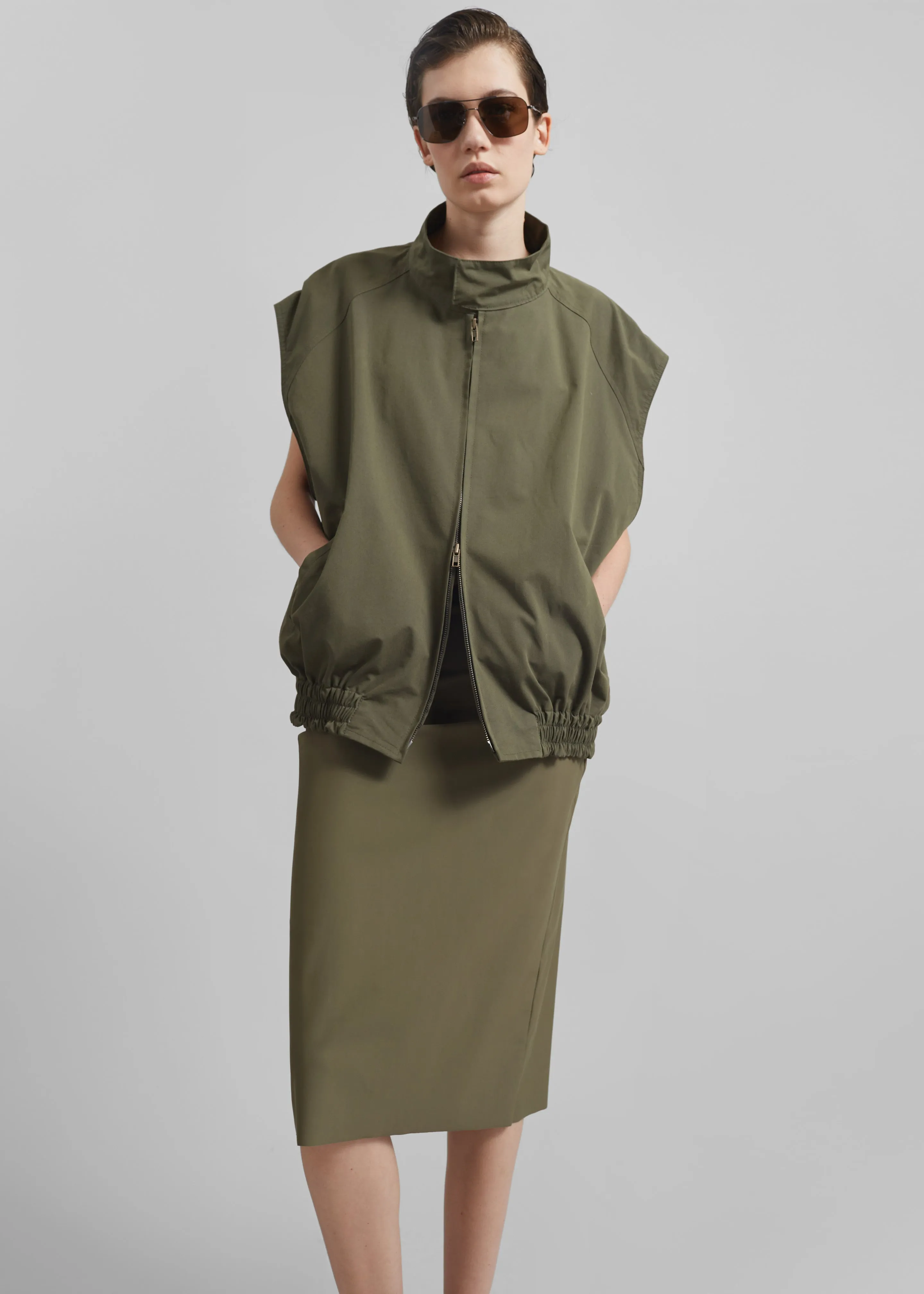 Viera Midi Skirt - Khaki