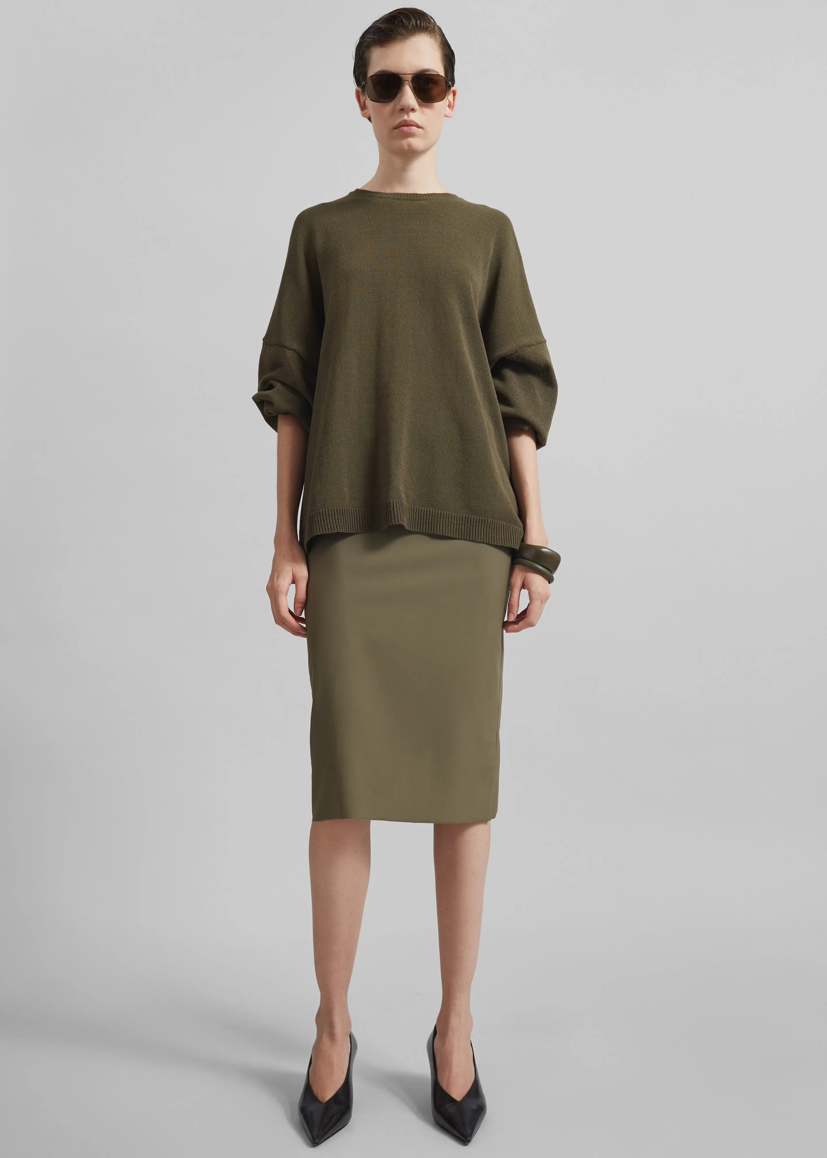 Viera Midi Skirt - Khaki