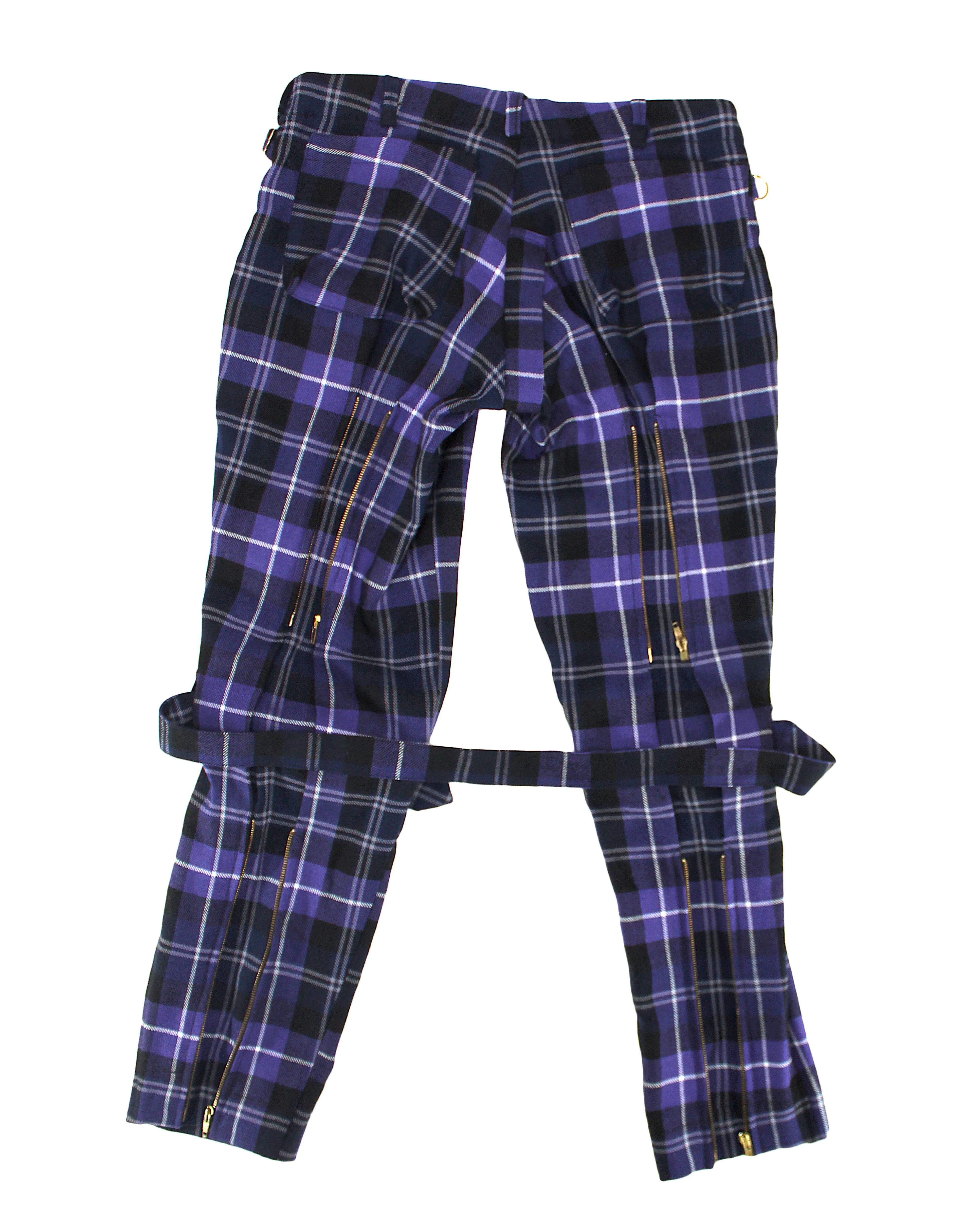Vivienne Westwood MacPoiret Purple Tartan Bondage Trousers, 'On Liberty', AW94, Size M/L