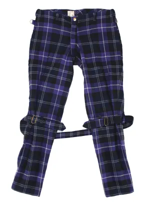 Vivienne Westwood MacPoiret Purple Tartan Bondage Trousers, 'On Liberty', AW94, Size M/L