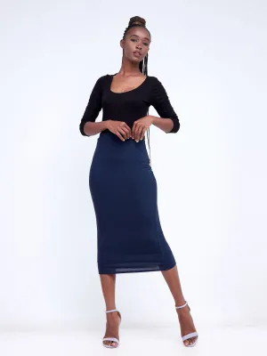 Vivo Basic Lined Capri Skirt - Dark Navy Blue