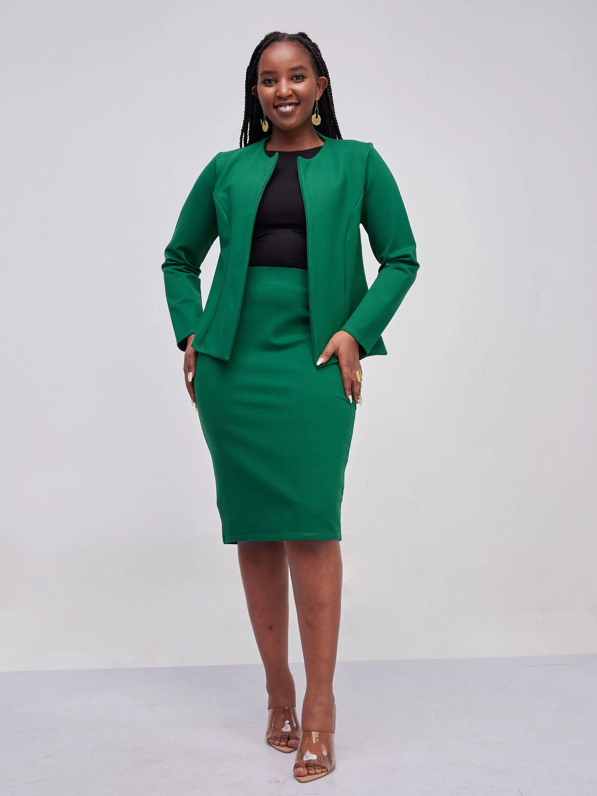 Vivo Basic Pencil Skirt - Green