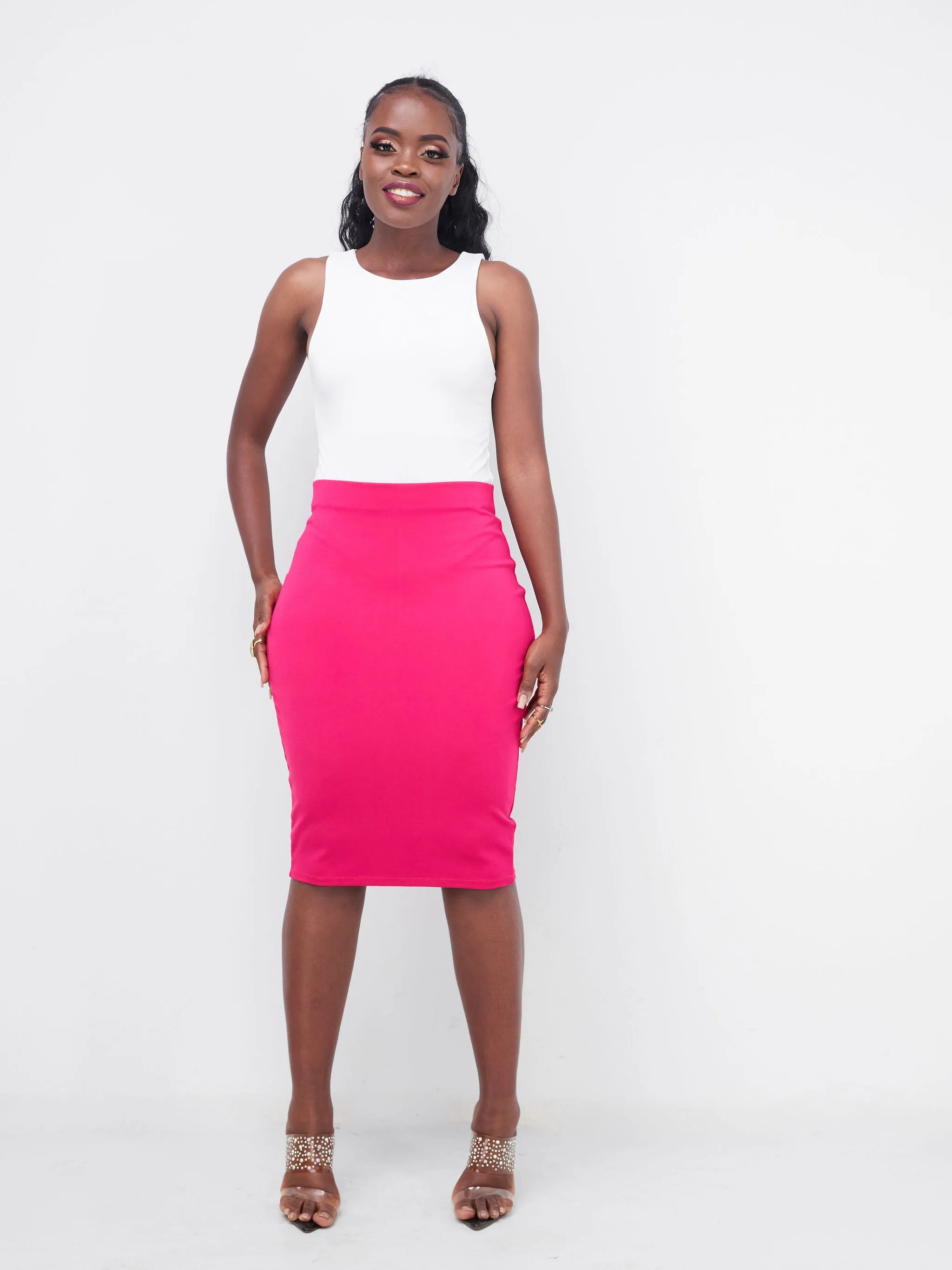 Vivo Basic Pencil Skirt - Pink