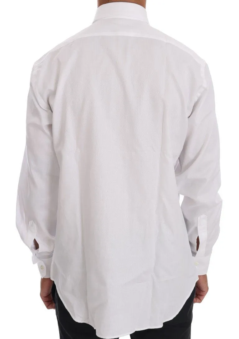 White Cotton Slim Fit Dress Shirt