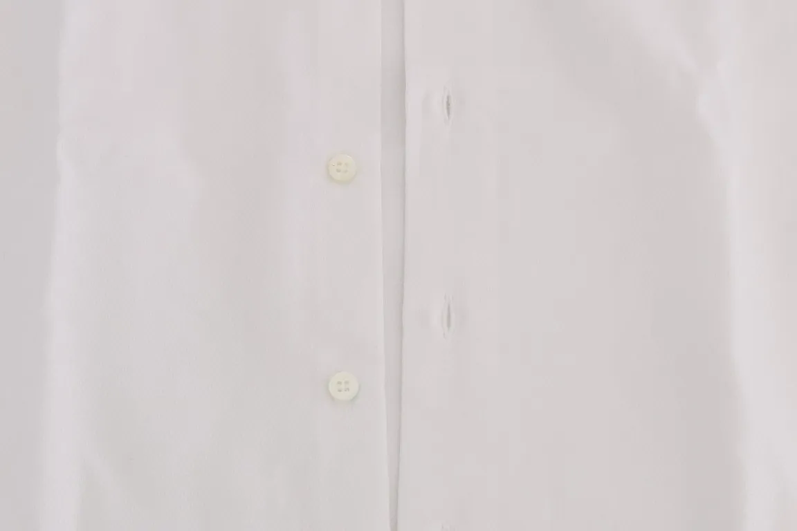 White Cotton Slim Fit Dress Shirt