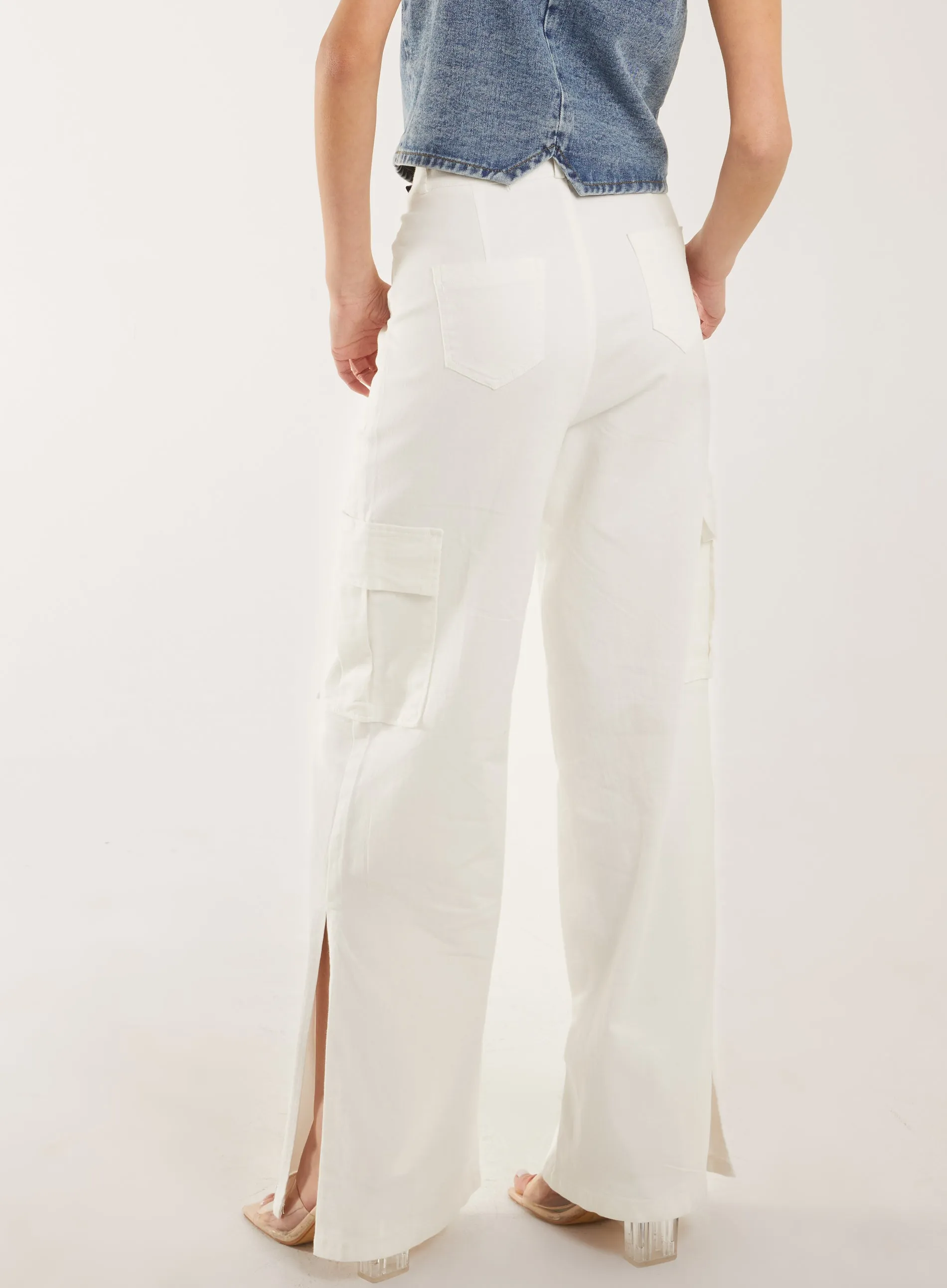 Wide Straight Leg With  Pocket Cargo Trousers