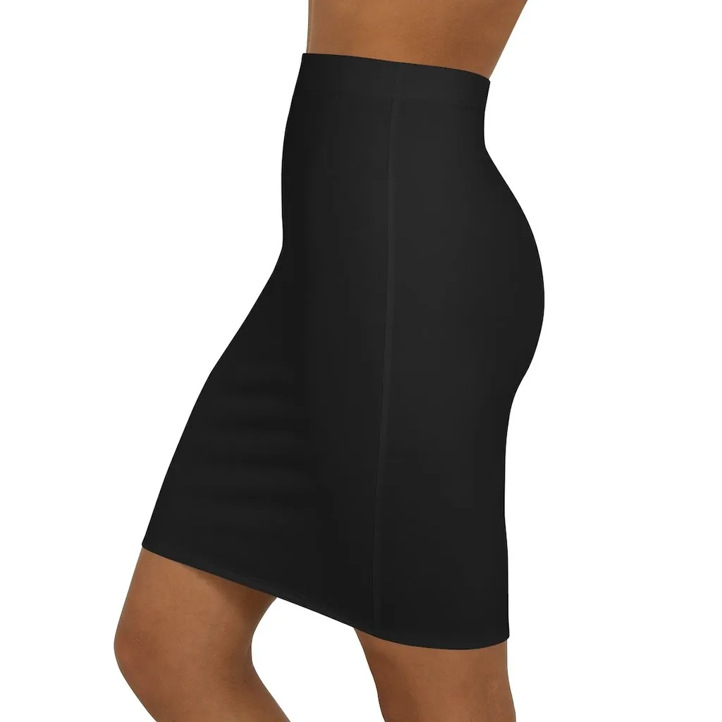 Womens Mini Skirt - Stretchy - Black Pencil Skirt