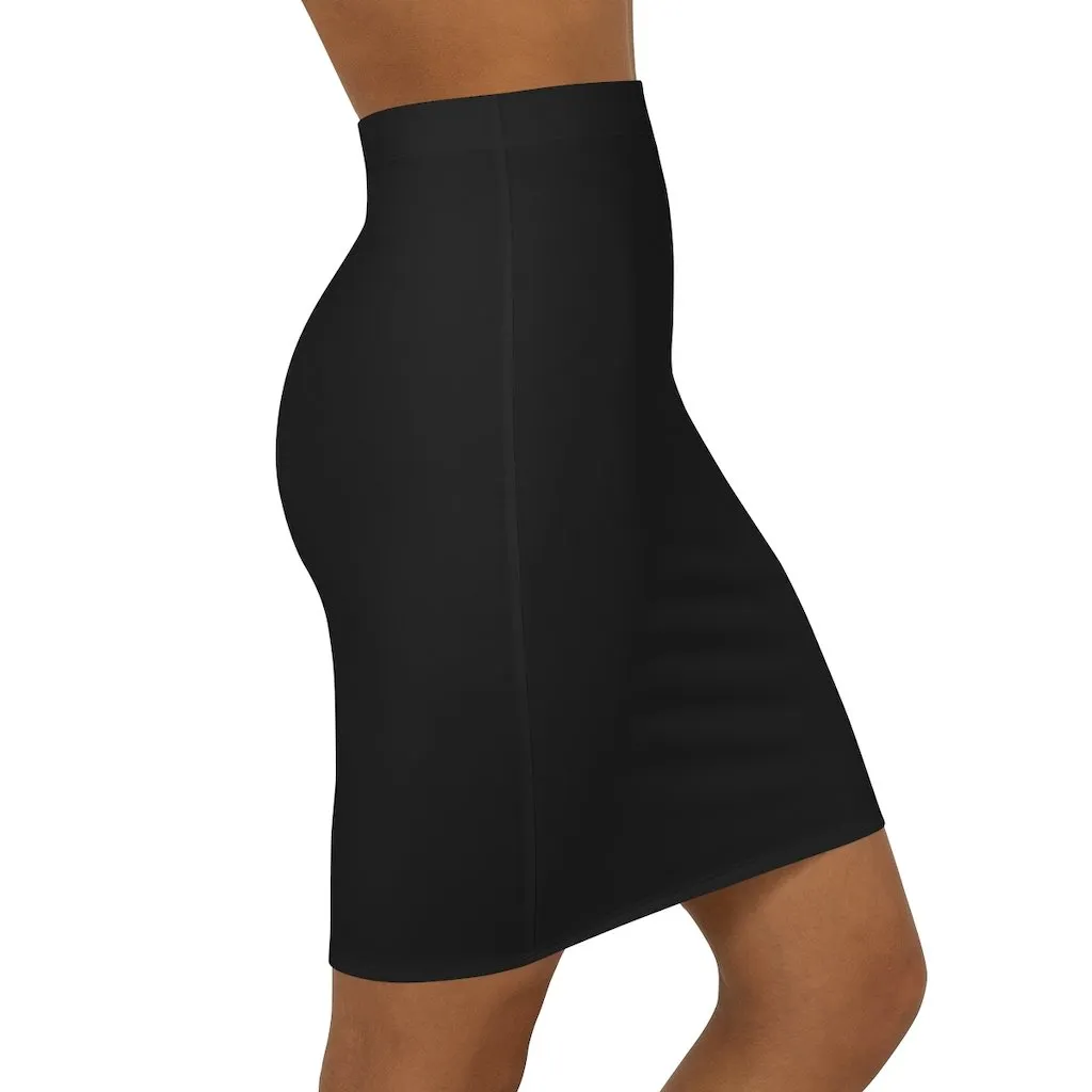 Womens Mini Skirt - Stretchy - Black Pencil Skirt