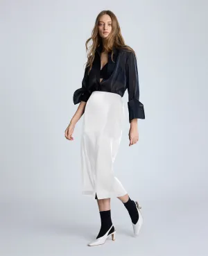 Zip Sheer Pencil Skirt