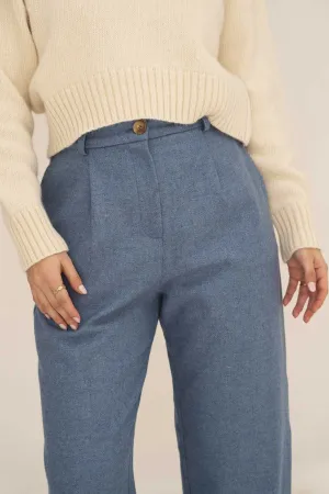 Zoe Blue Wool Trousers